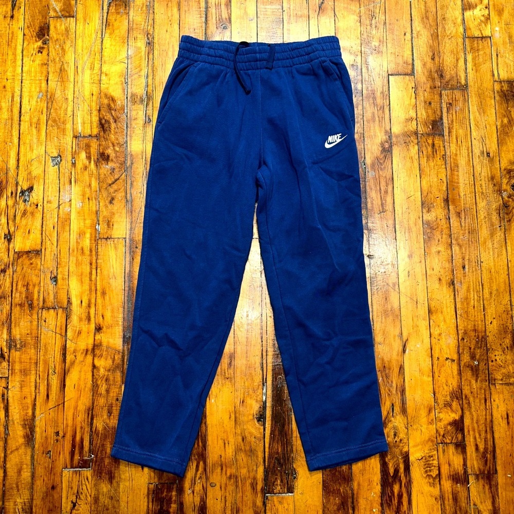Nike Training Pants Womens XL Midnight Navy Logo Fleece Drawstring Waist Outdoor